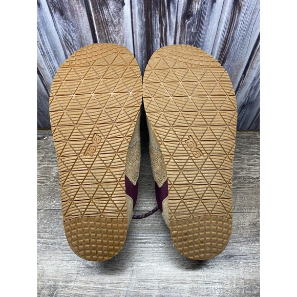 EUC Women's Size 7.5 Teva Highside 84 Shoes Deep Taupe Maroon Leather Sneakers - Picture 4 of 5